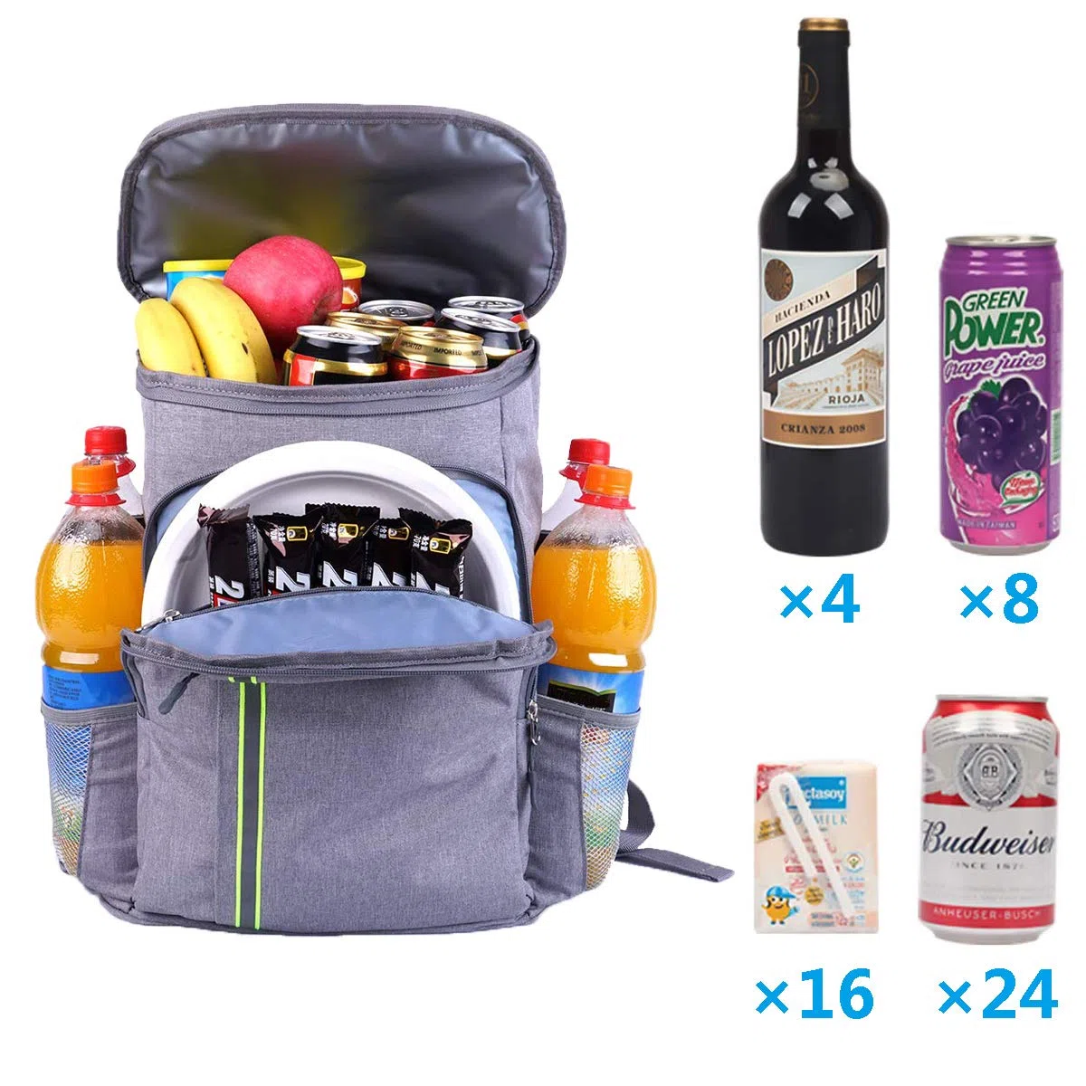 33L wasserdichter kühlrucksack mit guter Isolation kühltasche Rucksack Kühlbox Rucksack Picknickrucksack für Camping und Wandern