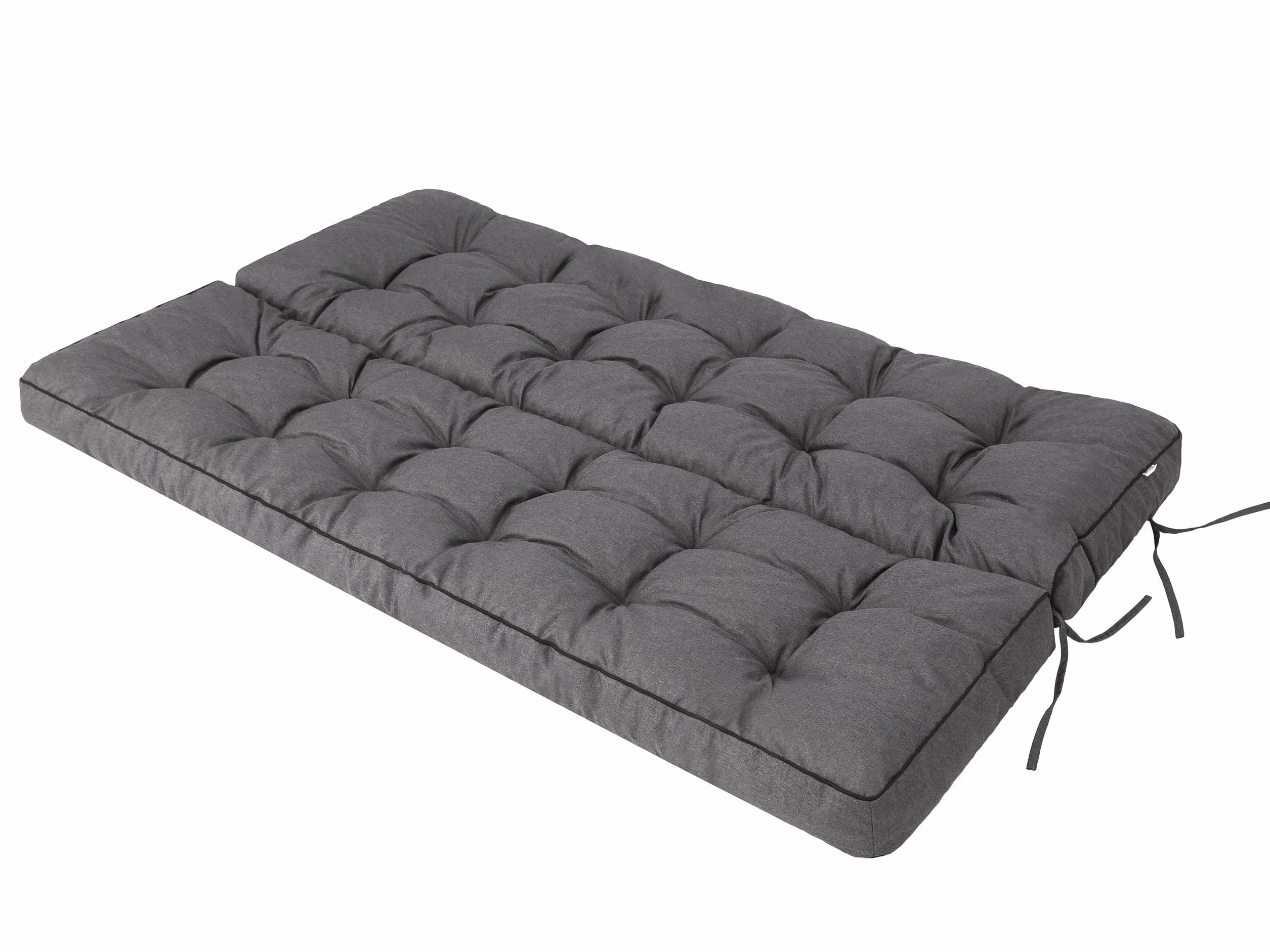 PillowPrim Graphit Sitzauflage für Hollywoodschaukel, Gartenschaukelkissen 180 cm, Bequeme Bankauflage mit Rückenlehne, Wohnwagen Geeignet