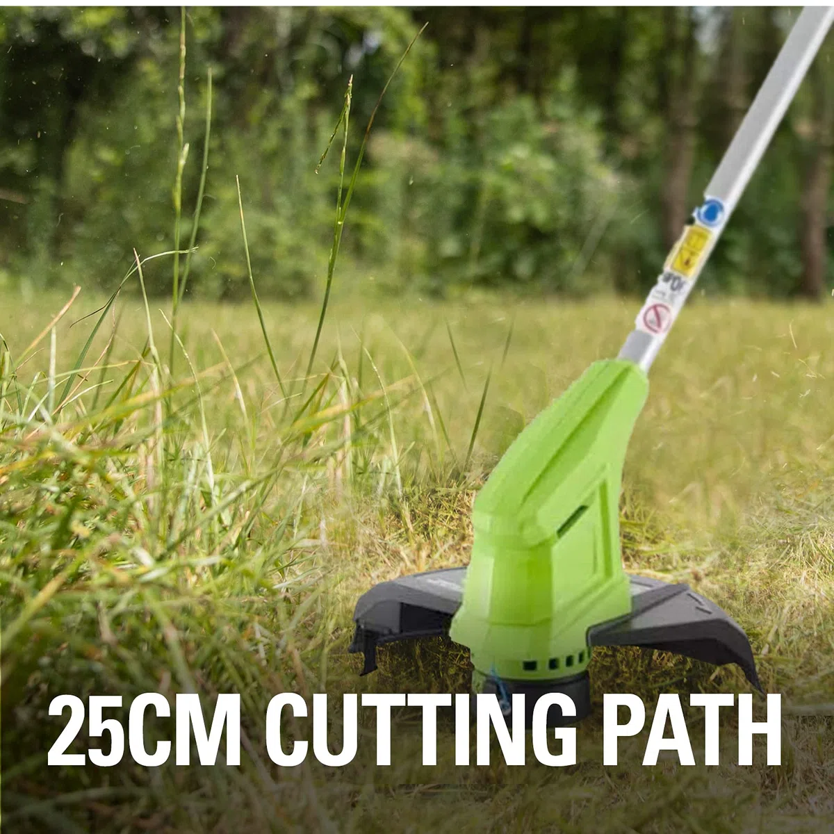 Greenworks Akku-Rasentrimmer 24V 25cm ohne Akku und Ladegerät, 1,65mm Fadendurchmesser, Automatischer Fadenvorschub, Dreh und Neigbarer Motorkopf G24LT