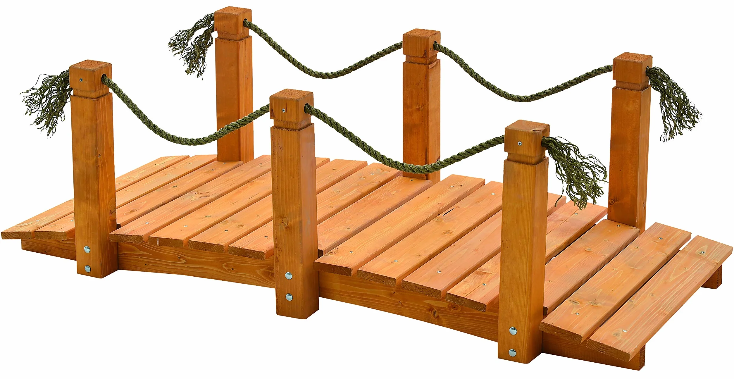 GASPO Teichbrücke, Gartenbrücke aus massivem Kiefernholz, 152 x 67 x 50 cm, Qualität aus Österreich, einfaches Bausatzsystem