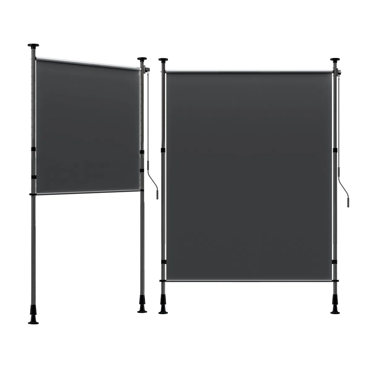 BelleMax Senkrechtmarkise Balkon außen ohne Bohren, Dunkelgrau 200x310cm Vertikalmarkise Klemmmarkise Mit Kurbel, Markise für Terrasse, Sichtschutz Sonnenschutz wetterfest