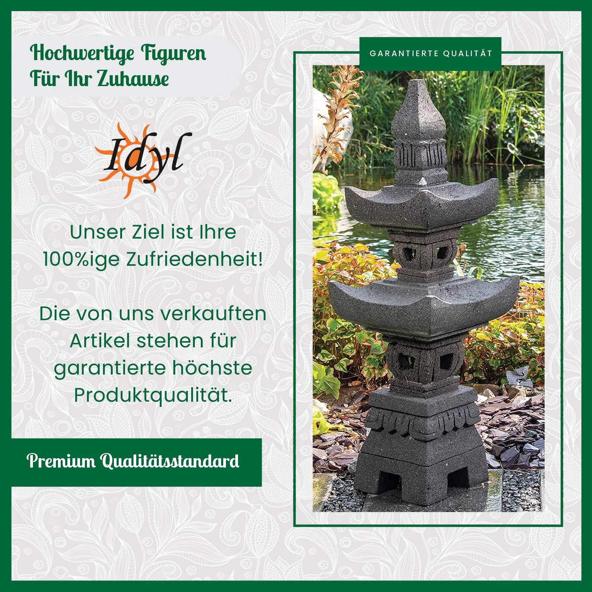 IDYL Outdoor Zeitmesser aus Bronze Sonnenuhr - hochwertig und auffällig | Nr. 0221 | Maße: 60 x 45 x 50 cm