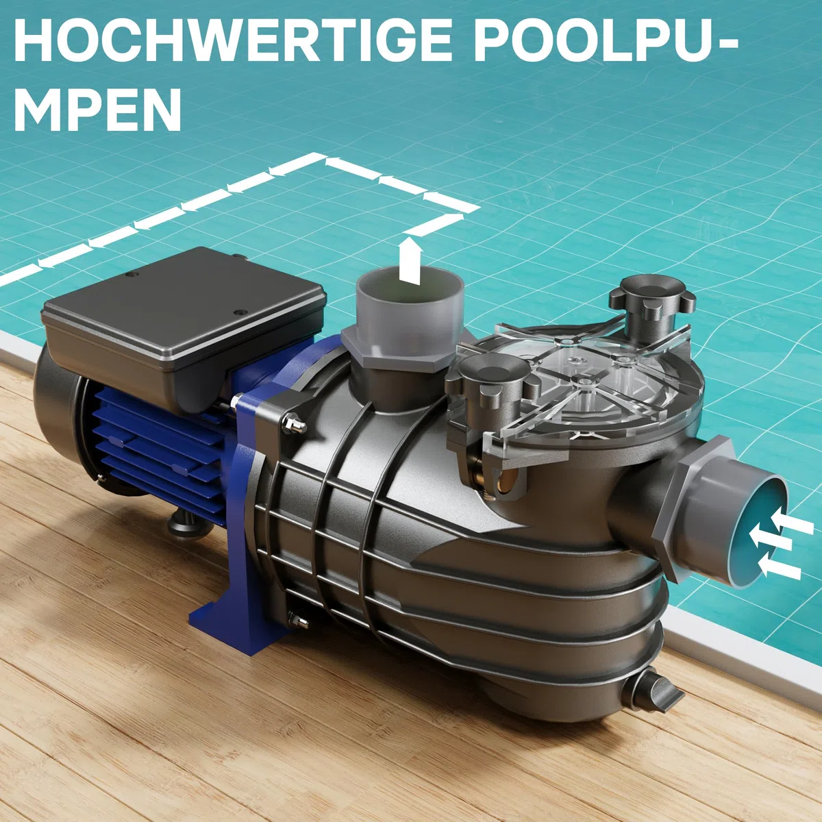 Pool Pumpe 10800 l/h 180 W Schwimmbadpumpe Filterpumpe Umwälzpumpe Pool