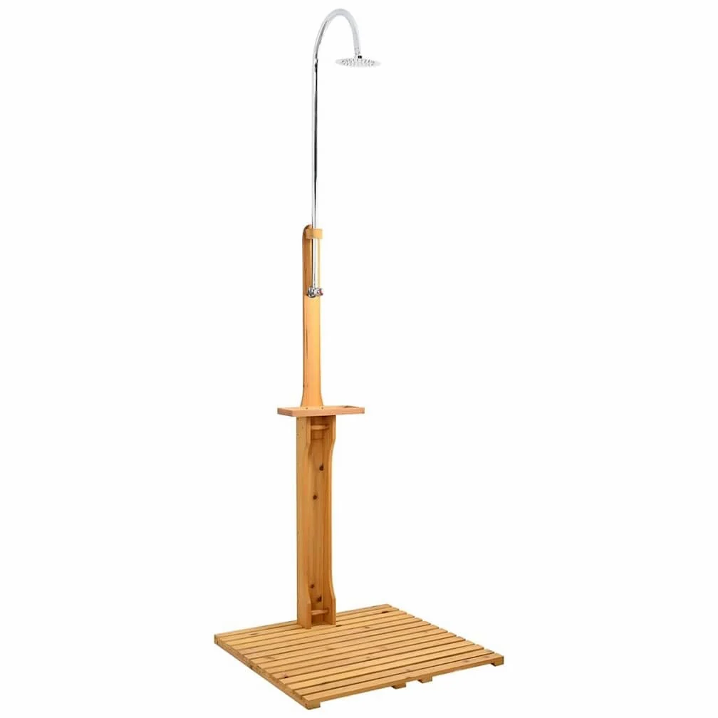 vidaXL Gartendusche Holz Drehbare Duschkopf Pooldusche Außendusche für Camping