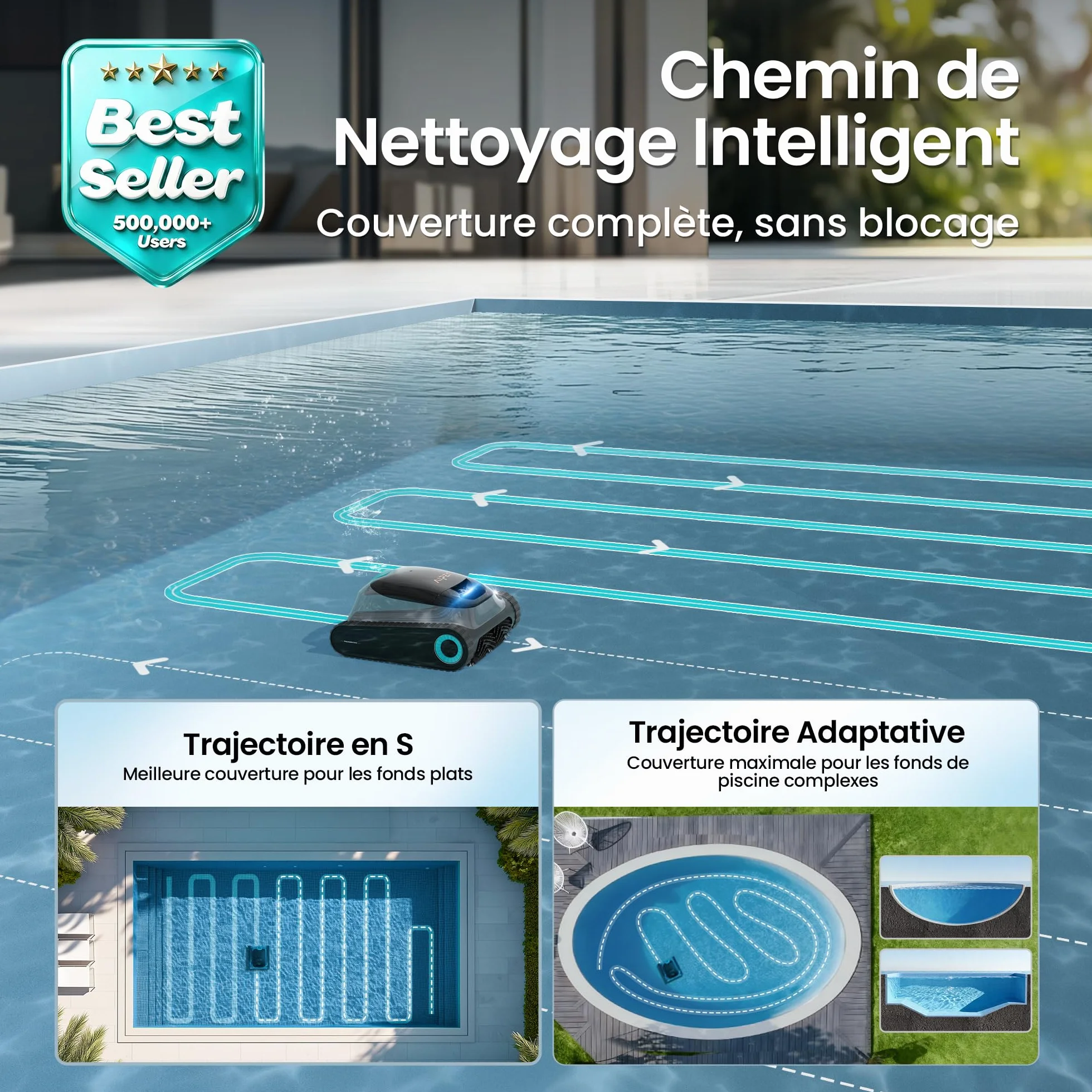 (2026 Upgrade) Aiper Scuba S1 Poolroboter, Individueller Wochenreinigungsplan, 270 Min. Laufzeit, Wasserlinienreinigung, App & OTA, Smarte Navigation mit 11 Hochpräzisen Sensoren Für Eingelassene Pool