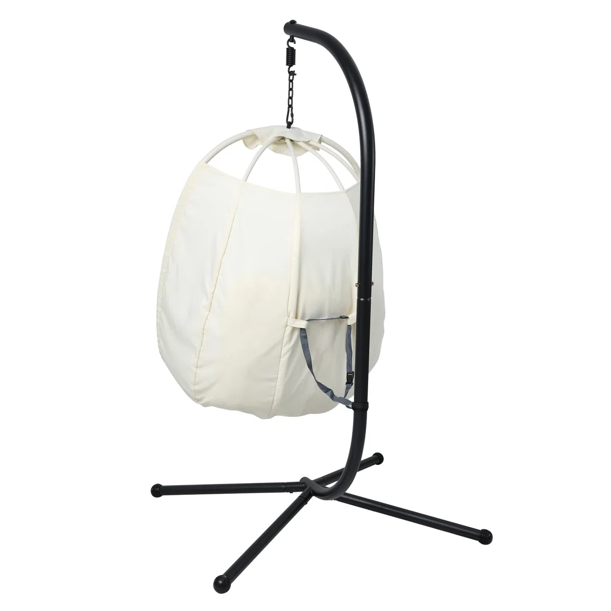 SVITA Nelly Hängesessel mit Gestell Loungesessel Hängesitz Hängestuhl klappbar Hängekorb Hängeschaukel Outdoorsessel Beige