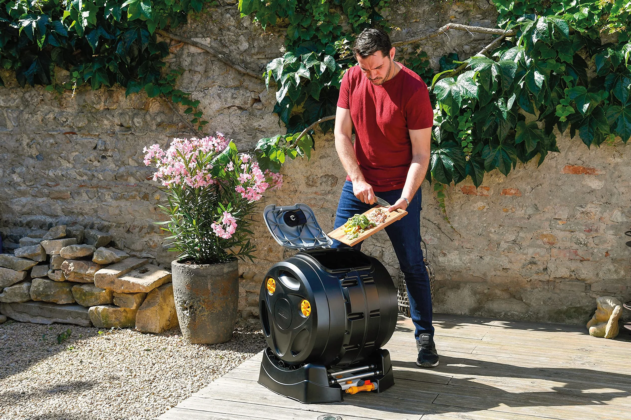 Hozelock 4001 0000 Easymix 2in1 Komposter, Schwarz