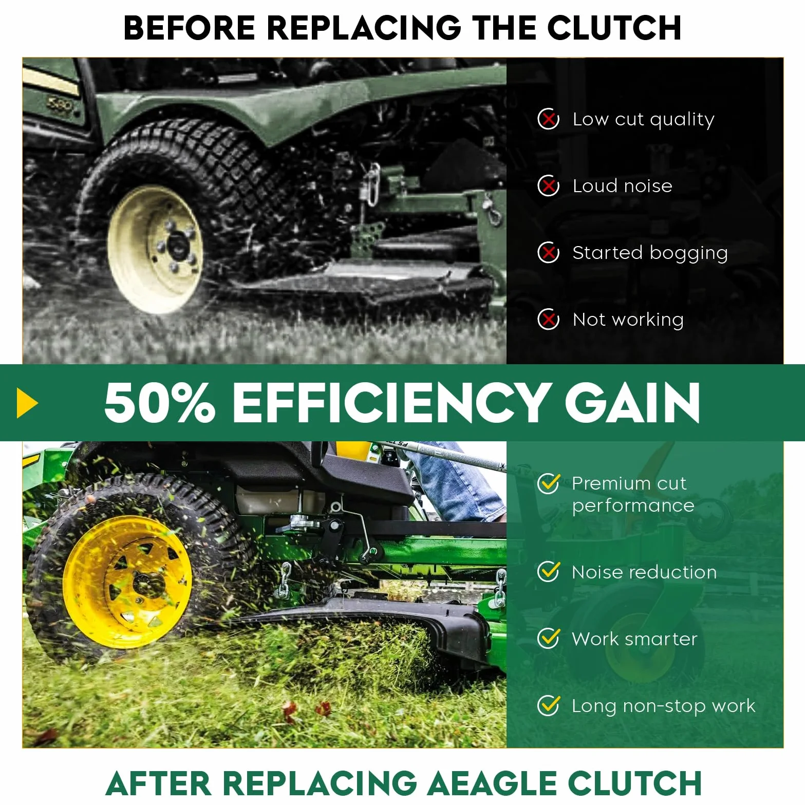 Aeagle AM134397 PTO Kupplung für John Deere AM141536 AM136787 AM137323 Warner 5219-62 5219-87, für X300 X320 X324 X360 X500 X520 X540 X540 590 Z. 225 Z345R Z425 Z445 Z465