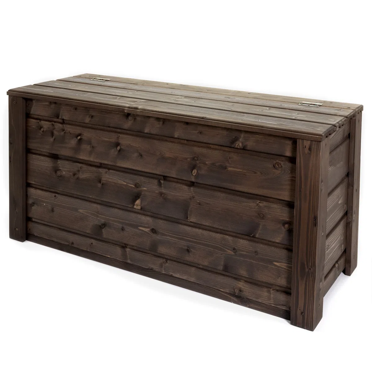 Gartentruhe Holz Truhe Garten Aufbewahrung Truhenbank Auflagebox mit Innenfolie | Flair TF-100 Palisander