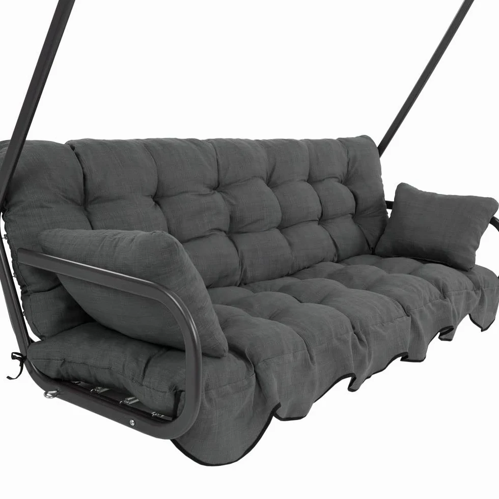 PATIO Hollywoodschaukel Auflage 180x50 cm Minorca Sitzpolster Rückenlehne 2 Seitenkissen Befestigungsschnüre Volant vorne