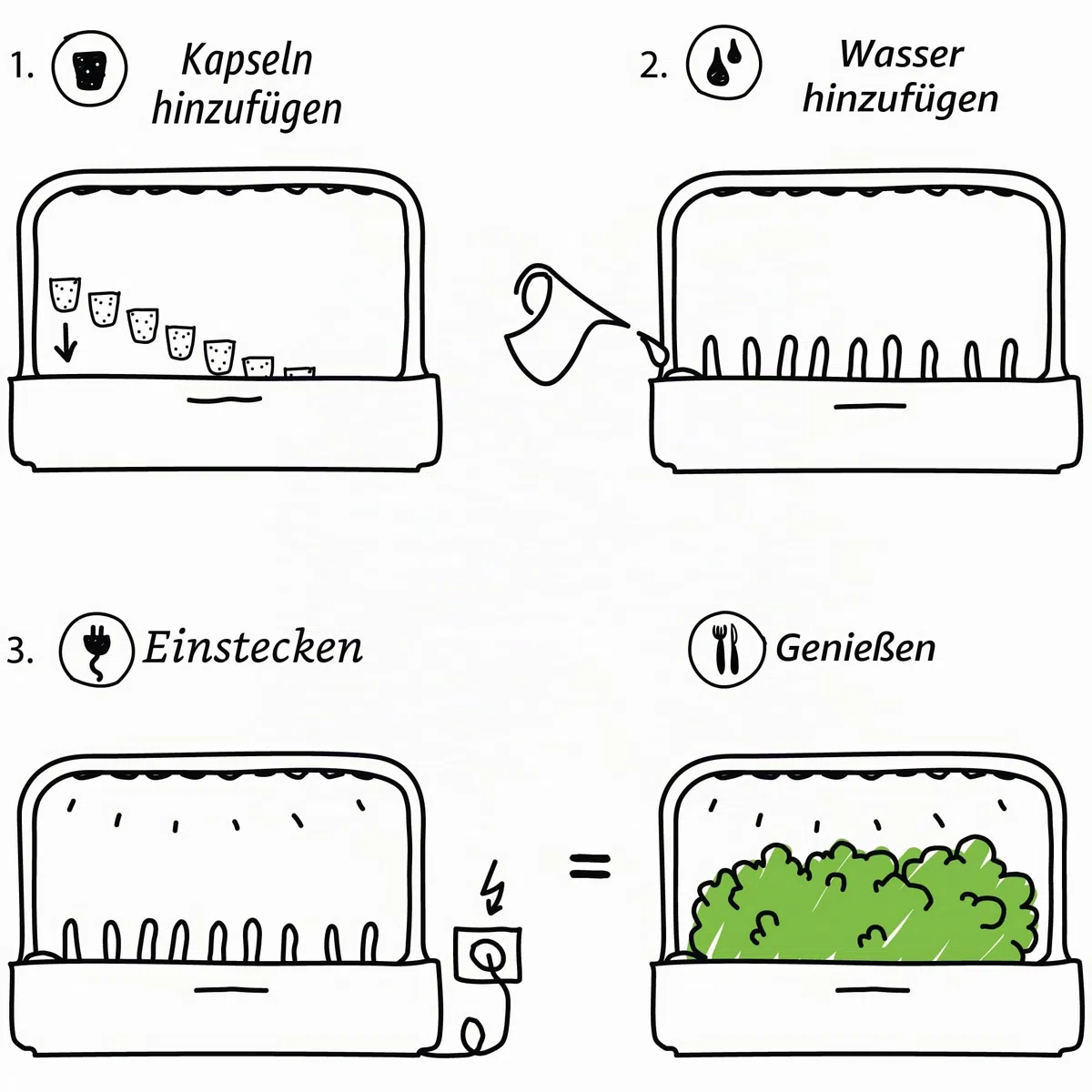 Click and Grow Indoor Garten, einfacher als Hydroponisches anzuchtsystem, Smart Garden mit LED, kräutergarten, Indoor gewächshaus mit 9 Plant pods dabei (weiß)