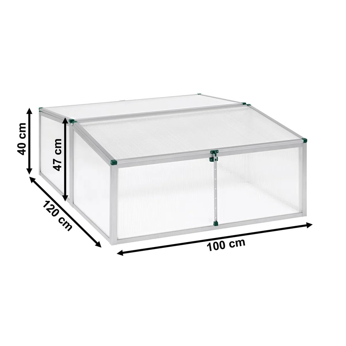 Beckmann FS2 Frühbeet Typ Allgäu Modell 2 – Extrem Stabil: Hagelfeste 6mm Platten – Made in Germany – UV-Schutz—Premium Aluminium Mini-Gewächshaus – 100x120cm