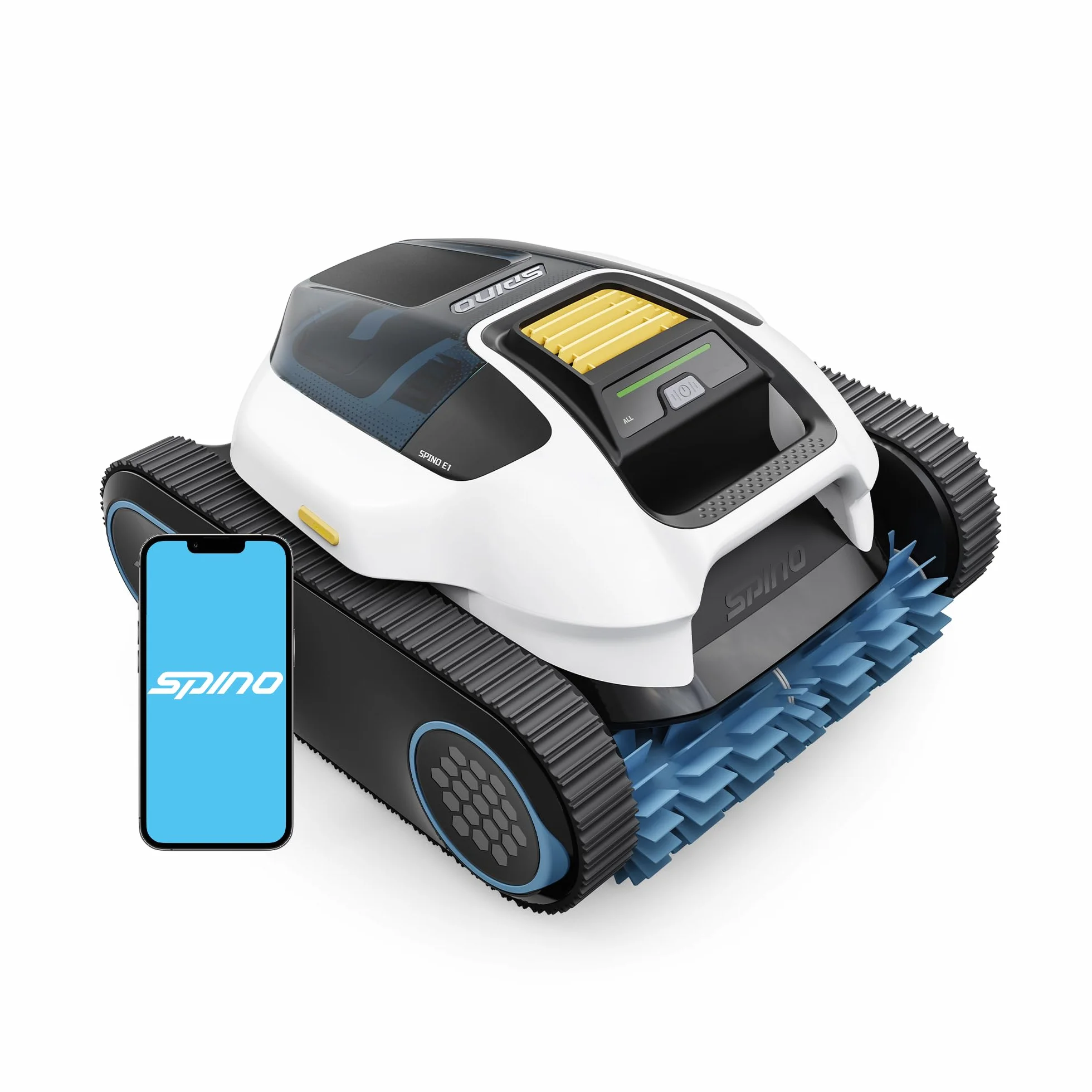 Spino E1 Poolroboter Akku Kabelloser, Boden und Wand, 5 Reinigungsmodi, Max 21950 LPH, 210 Min Laufzeit, Auto Wasserlinien Parkfunktion,SmartArc Routenplan (Spino E1 Neues)