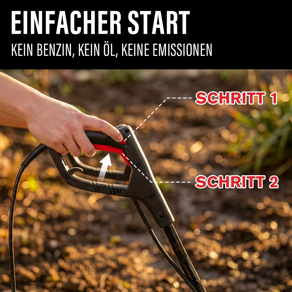 MZK 31 cm Breite 1200 W Elektrische Gartenfräse/Bodenhacke, 21 cm Arbeitstiefe, leistungsstarker und Leichter Kultivator, Elektro-Bodenfräse für Rasen/Gartenböden