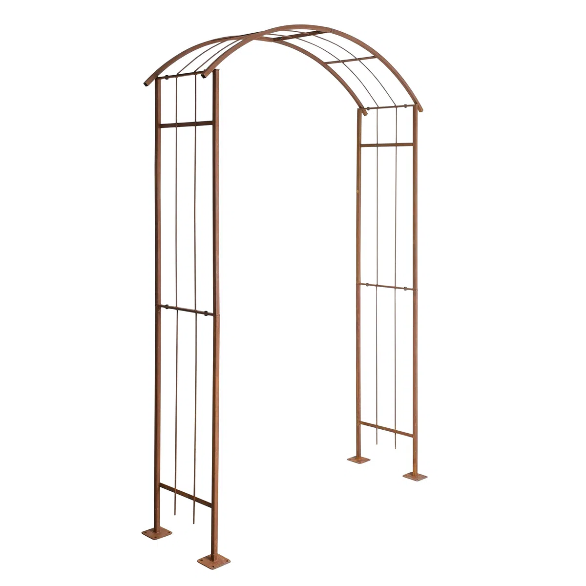ESTEXO Rosenbogen Rankhilfe Kletterhilfe Rost Metall Rosenspalier Torbogen Bogen Spalier (140 cm)