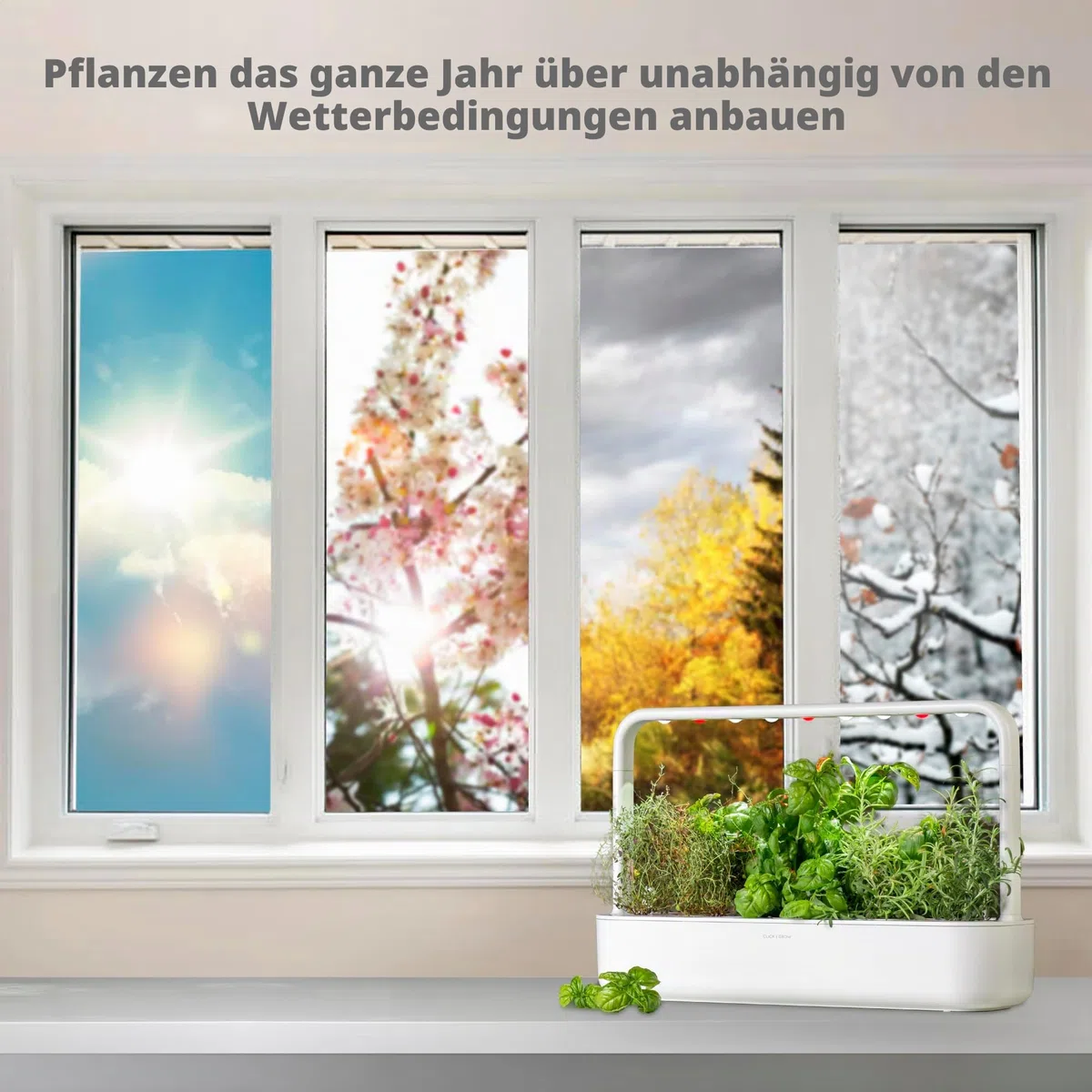 Click and Grow Indoor Garten, einfacher als Hydroponisches anzuchtsystem, Smart Garden mit LED, kräutergarten, Indoor gewächshaus mit 9 Plant pods dabei (weiß)
