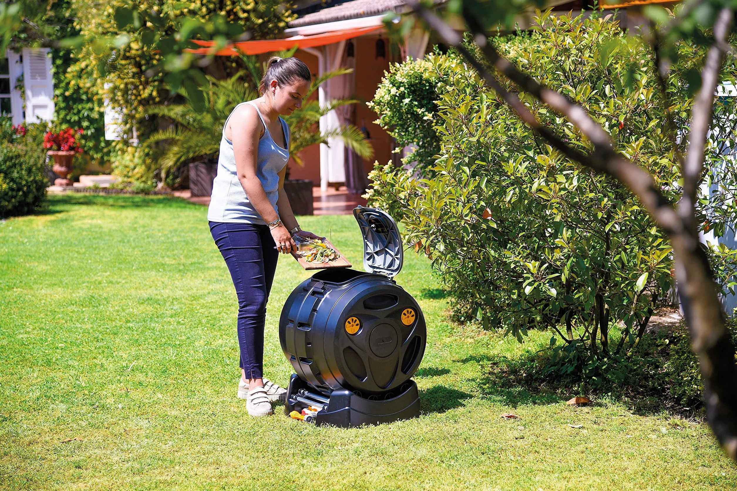 Hozelock 4001 0000 Easymix 2in1 Komposter, Schwarz