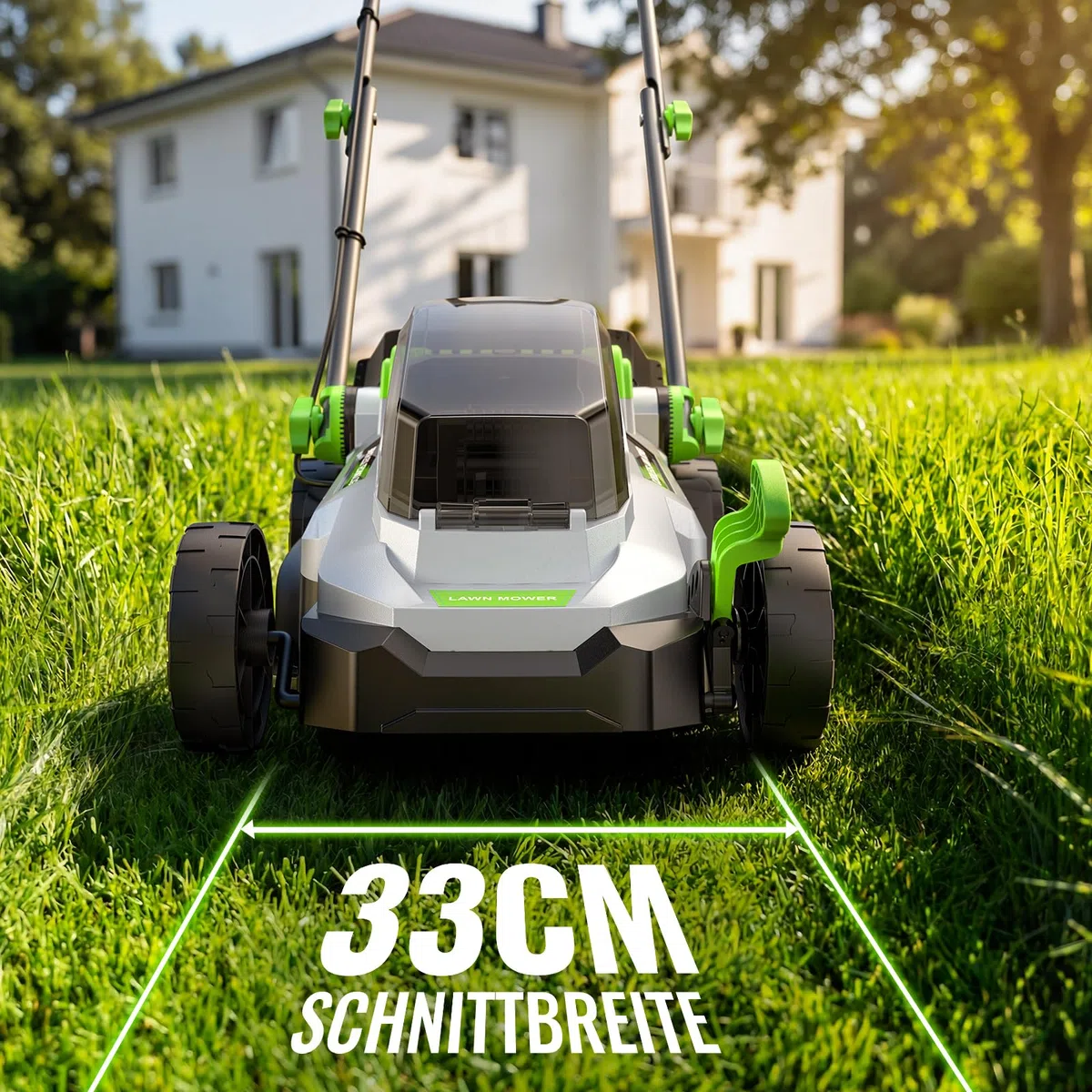 ETOOLAB Akku-Rasenmäher 40V (2x20V), 33cm Schnittbreite, bis 280 m², Brushless, Mulch-Kit, 30L Fangkorb, 25-75 mm Schnitthöhe, 2X 4,0 Ah Akkus+Ladegerät