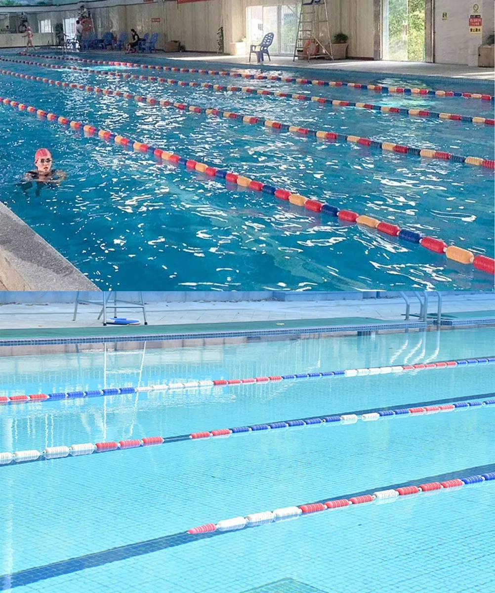Sicherheitsschwimmleinen für Schwimmbecken, spiralförmiges schwimmendes Sicherheitstrenn-/Markierungsseil für Schwimmbecken, für Wettkämpfe/Übungen mit Erwachsenen und Kindern (Farbe: Nylons