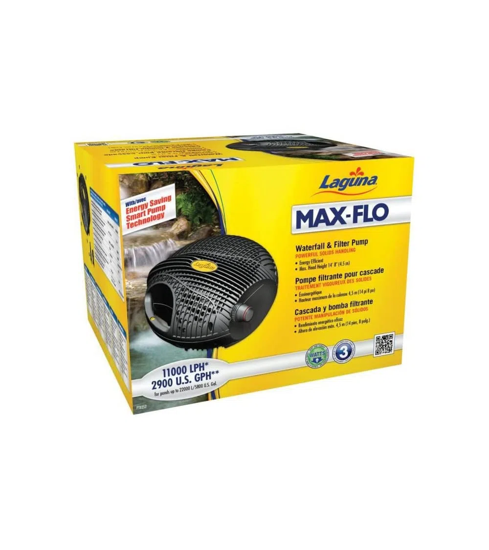 Laguna PT8252 PowerJet Max-Flo 11000, Teichpumpe, zur Verwendung mit Filtersystemen und für Wasserfälle, für Teiche bis zu 22.000L, 105W