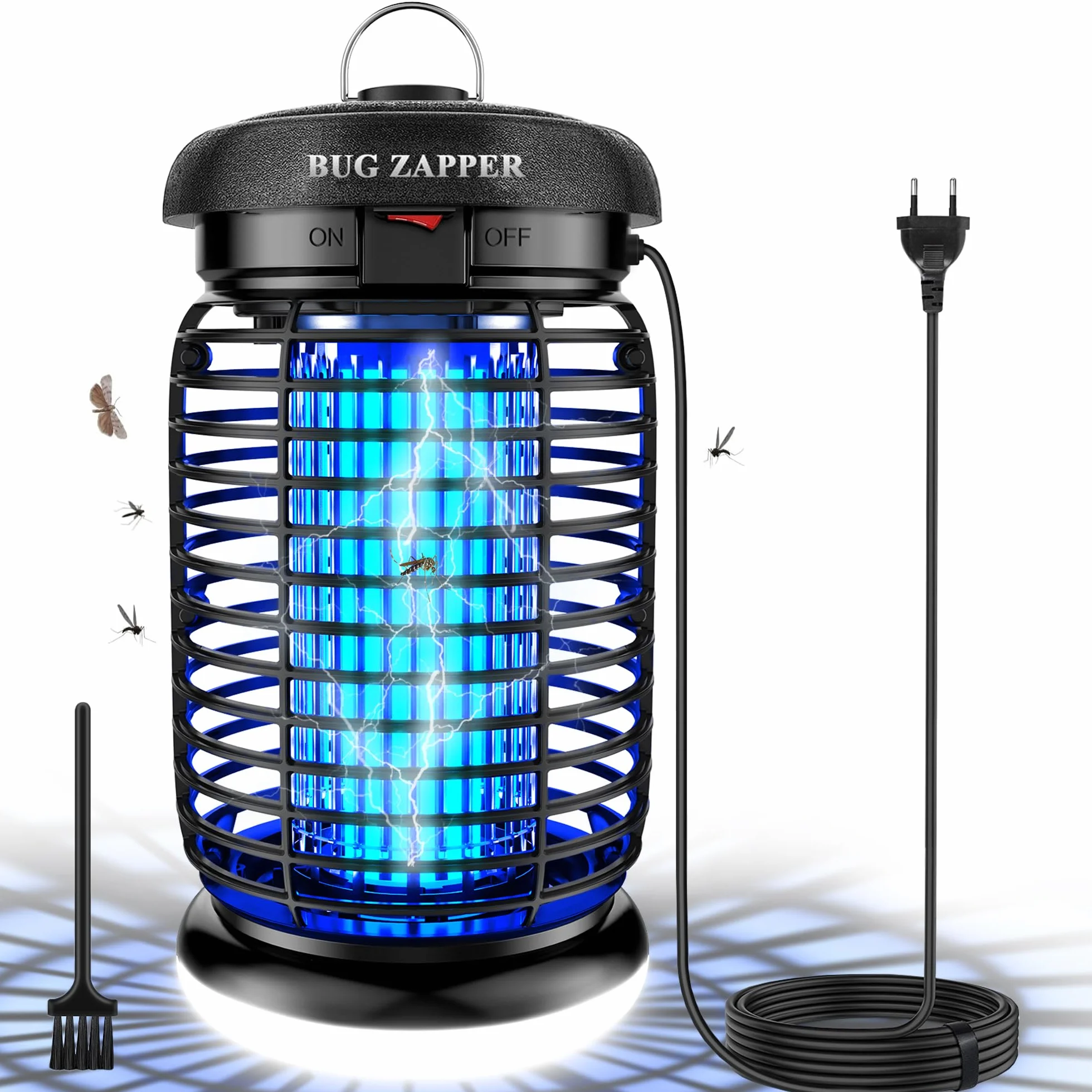 Insektenvernichter elektrisch LED-Beleuchtung, 4200V 15W UV Mückenlampe, Fliegenfalle elektrisch mückenfalle mottenfalle für Innen Außen, IPX4 wasserdicht, Sicher, ungiftig & Geruchsneutral