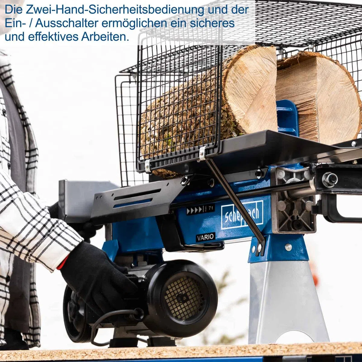 Scheppach Holzspalter HL760L liegend Brennholzspalter Hydraulikspalter | elektrisch 230V | Spaltkraft 7 Tonnen | Spaltlänge 520mm | 2200W Leistung