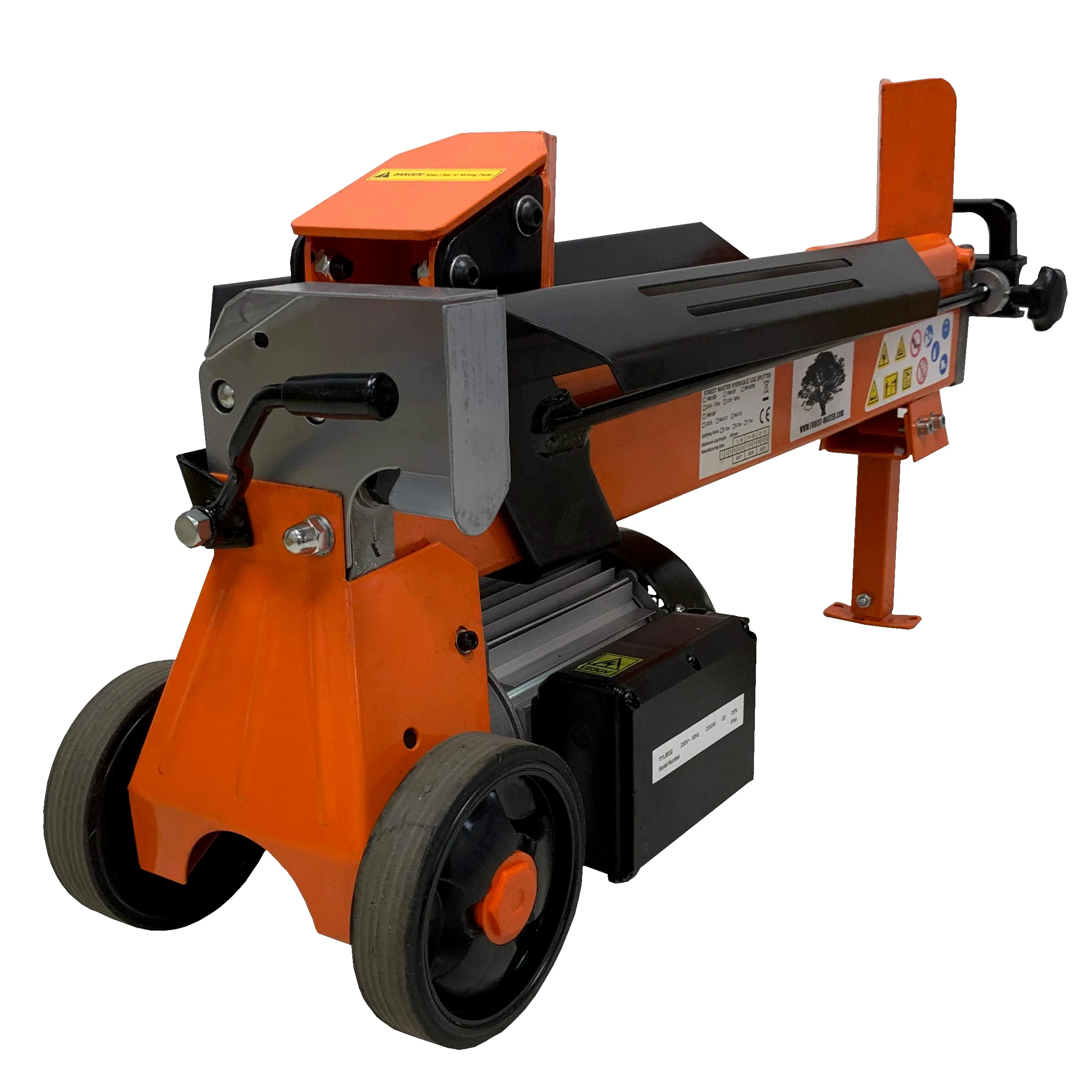 Forest Master FM10D-7-TC Elektrischer Holzspalter 7 Tonnen-DuoCut-Klinge-vorgefüllt, gebrauchsfertig-Ramstop-CE/UKCA-Werkbank und Schutz