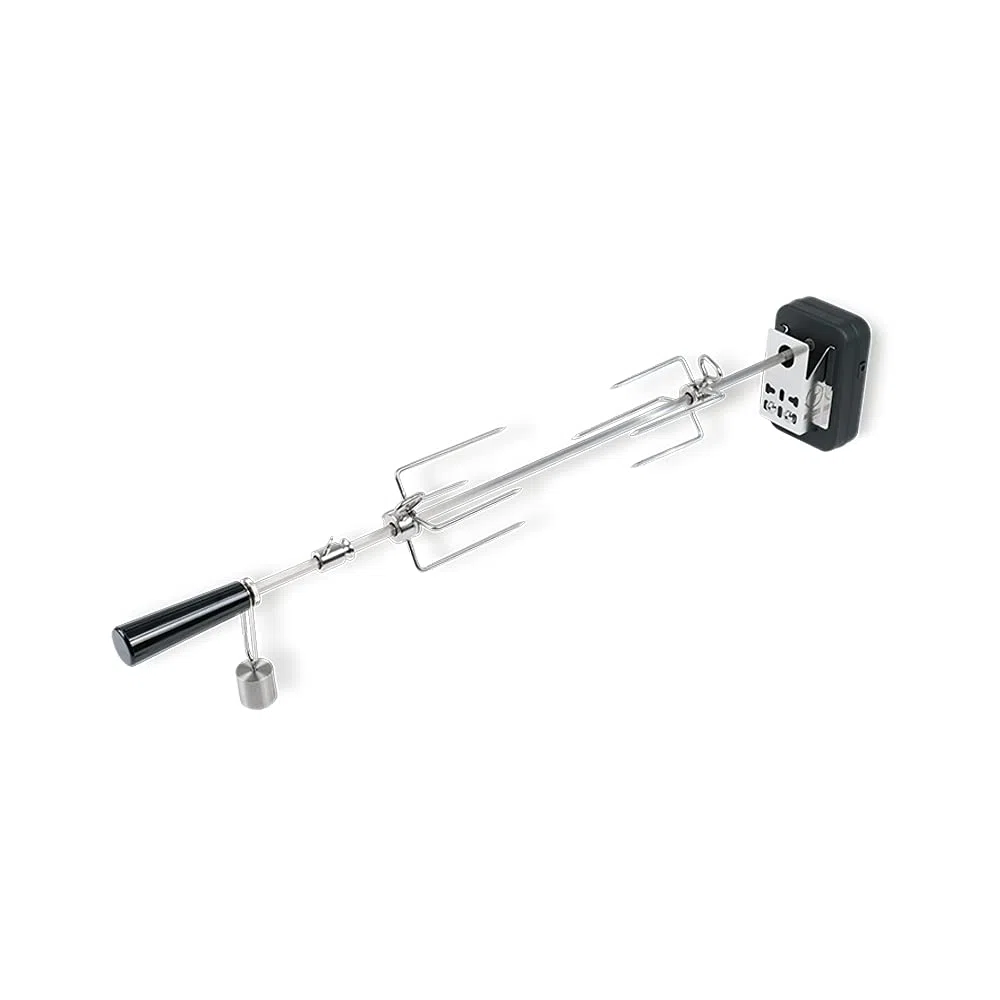 MOESTA-BBQ 10037 Rotisserie-Set für Smokin' PizzaRing - Elektrischer Spießdreher für Kugelgrill 57/60 cm, Batterie Motor