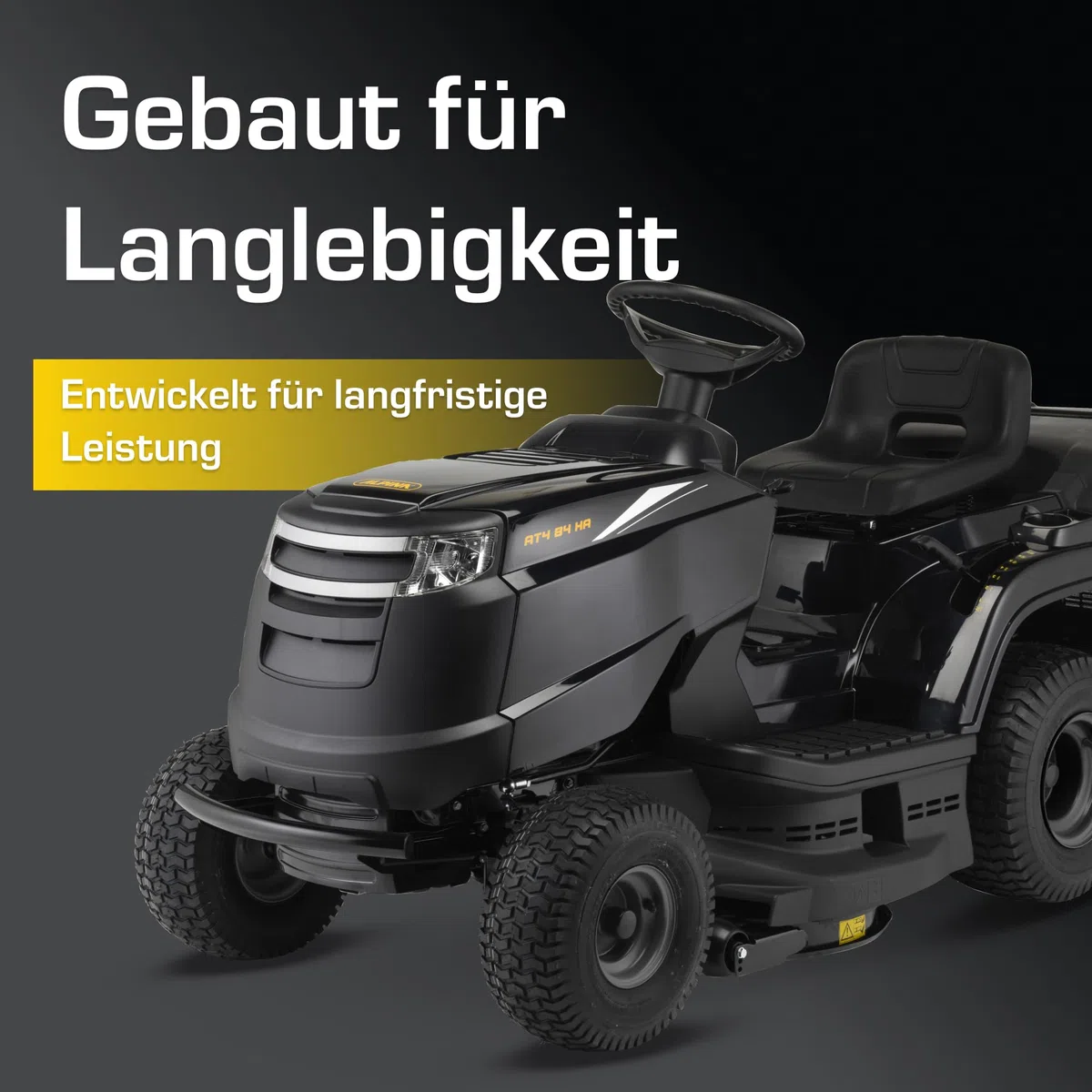 Alpina AT4 84 HA Gartentraktor, 6,3 kW, 84 cm – Fangkorb 200 l, Hydrostatikgetriebe – Rasenflächen Bis 3.500 m²