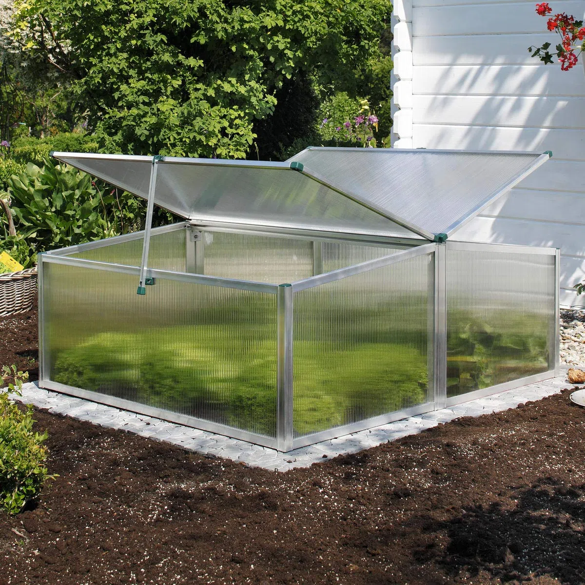 Beckmann FS2 Frühbeet Typ Allgäu Modell 2 – Extrem Stabil: Hagelfeste 6mm Platten – Made in Germany – UV-Schutz—Premium Aluminium Mini-Gewächshaus – 100x120cm