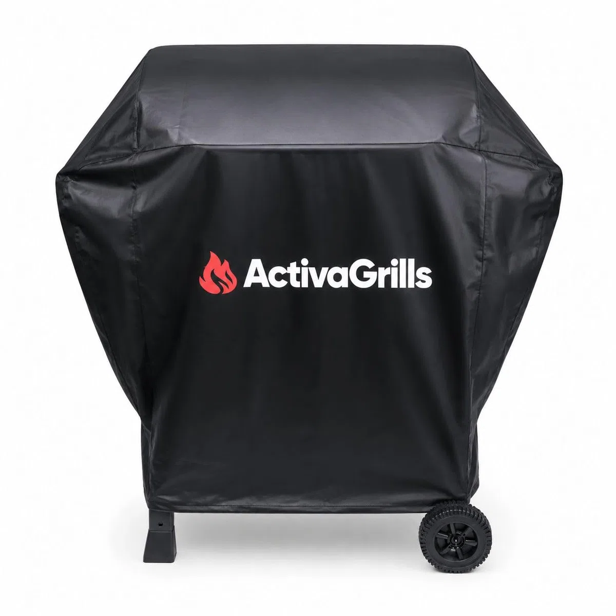 ACTIVA Holzkohlegrill Angular Guss inkl. Gusseisenrost & wetterfester Abdeckhaube I Holzkohlegrill mit Deckel, verstellbarer Kohlewanne & Thermometer I Grillwagen
