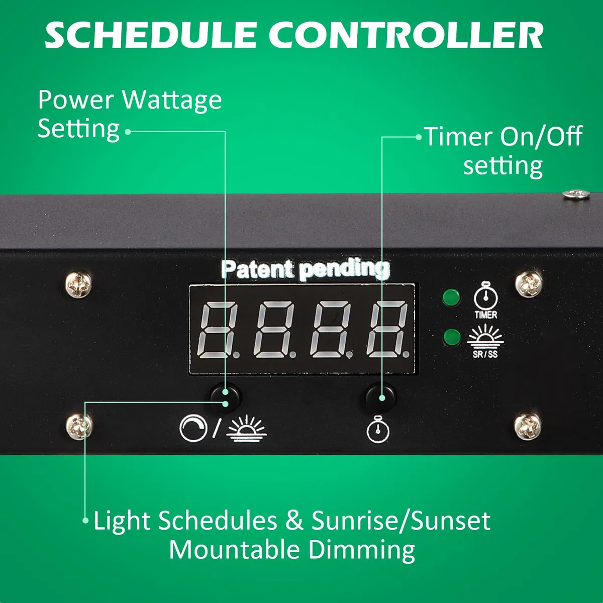 Lucius 720W LED-Pflanzenlampe mit Mastersteuerung, Timer, Sonnenaufgang & Sonnenuntergang, 2,9 μmol/J Vollspektrum für Zimmerpflanzen mit LED-Display, Pflanzenlicht mit LM281B-Dioden