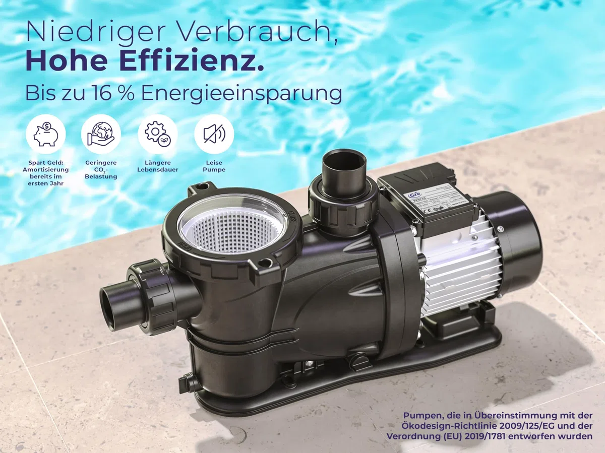 Gre PP102 - Poolpumpe, 900 W, 20 m³/h, bis zu 100 m³, Sandbehälter Ø 600 mm, entspricht der europäischen Ökodesign-Richtlinie
