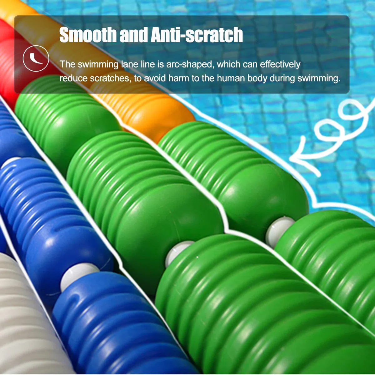 Sicherheitsschwimmleinen für Schwimmbecken, spiralförmiges schwimmendes Sicherheitstrenn-/Markierungsseil für Schwimmbecken, für Wettkämpfe/Übungen mit Erwachsenen und Kindern (Farbe: Nylons