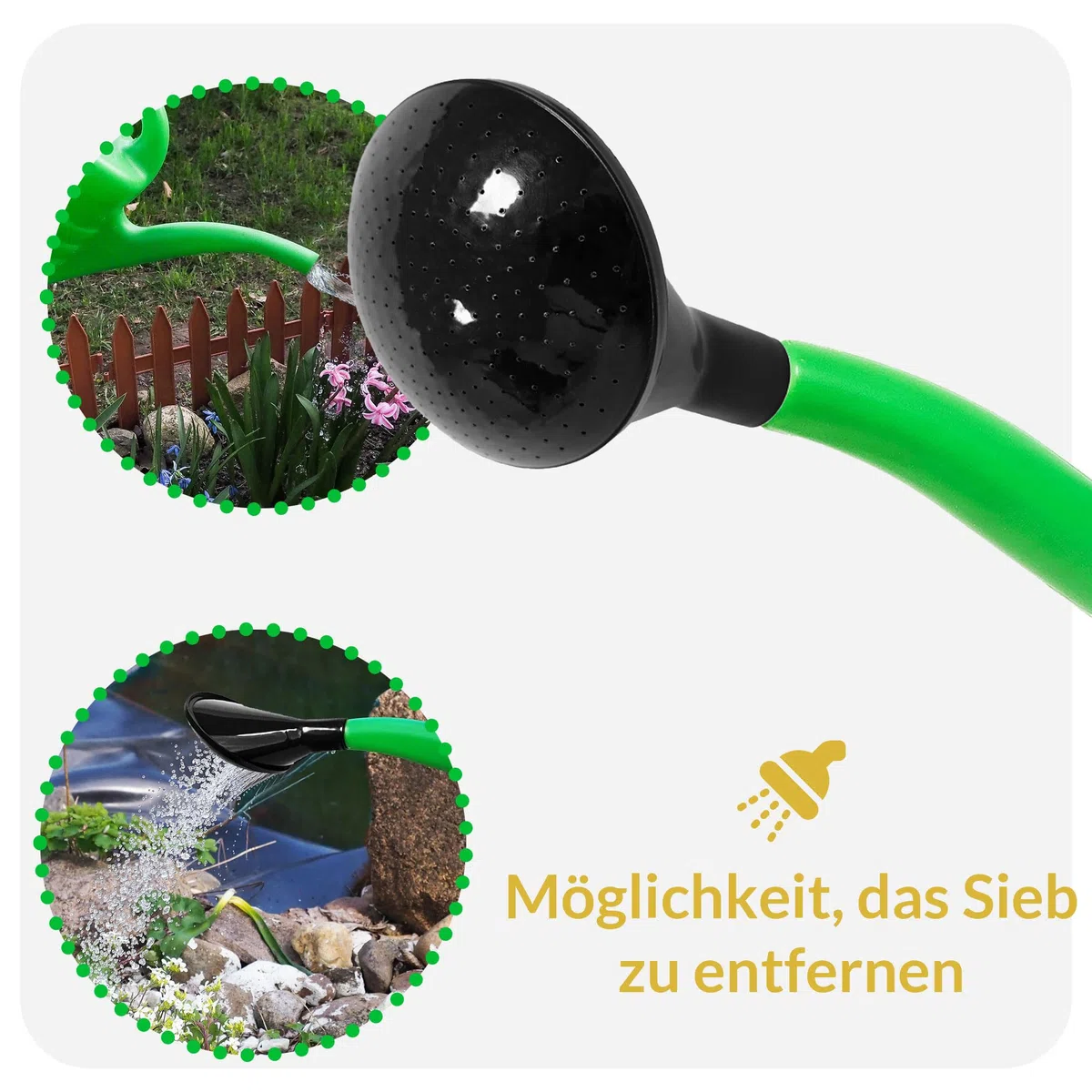Gießkanne 10l Gartengießkanne aus Kunststoff Deal für Haus, Gießen von Blumen mit Gießbrause, Garten, Gewächshaus für Innen- und Außenbereich, Bewässerung