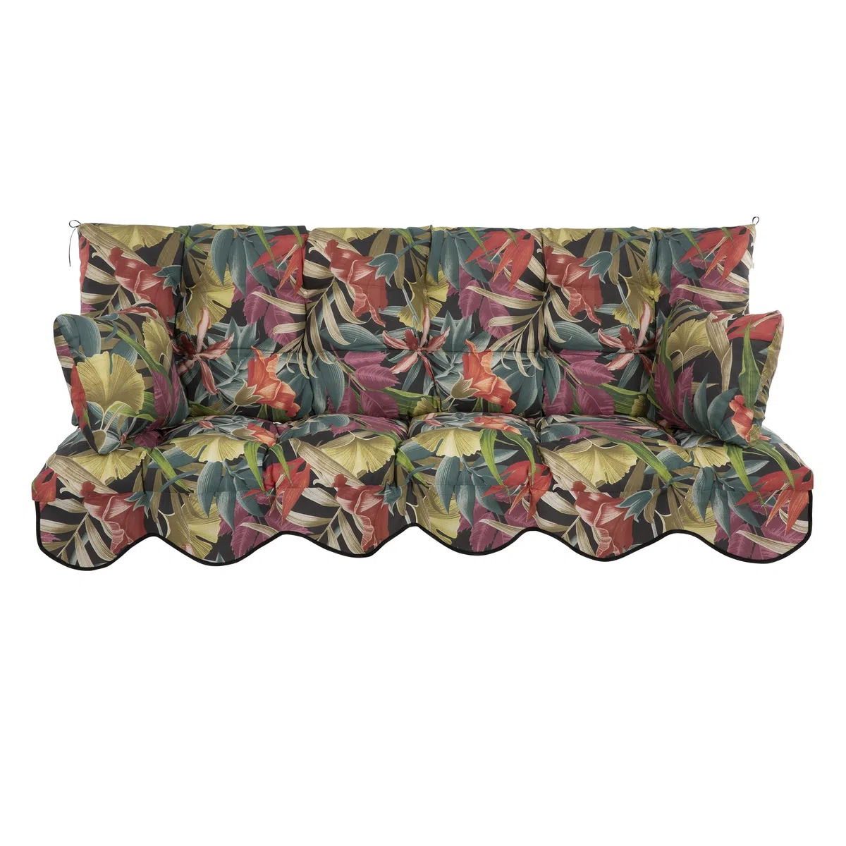 PATIO Hollywoodschaukel Auflage 170x50 cm Bora Bankauflage für Sitzfläche Rückenlehne mit Schnüren Volant vorne