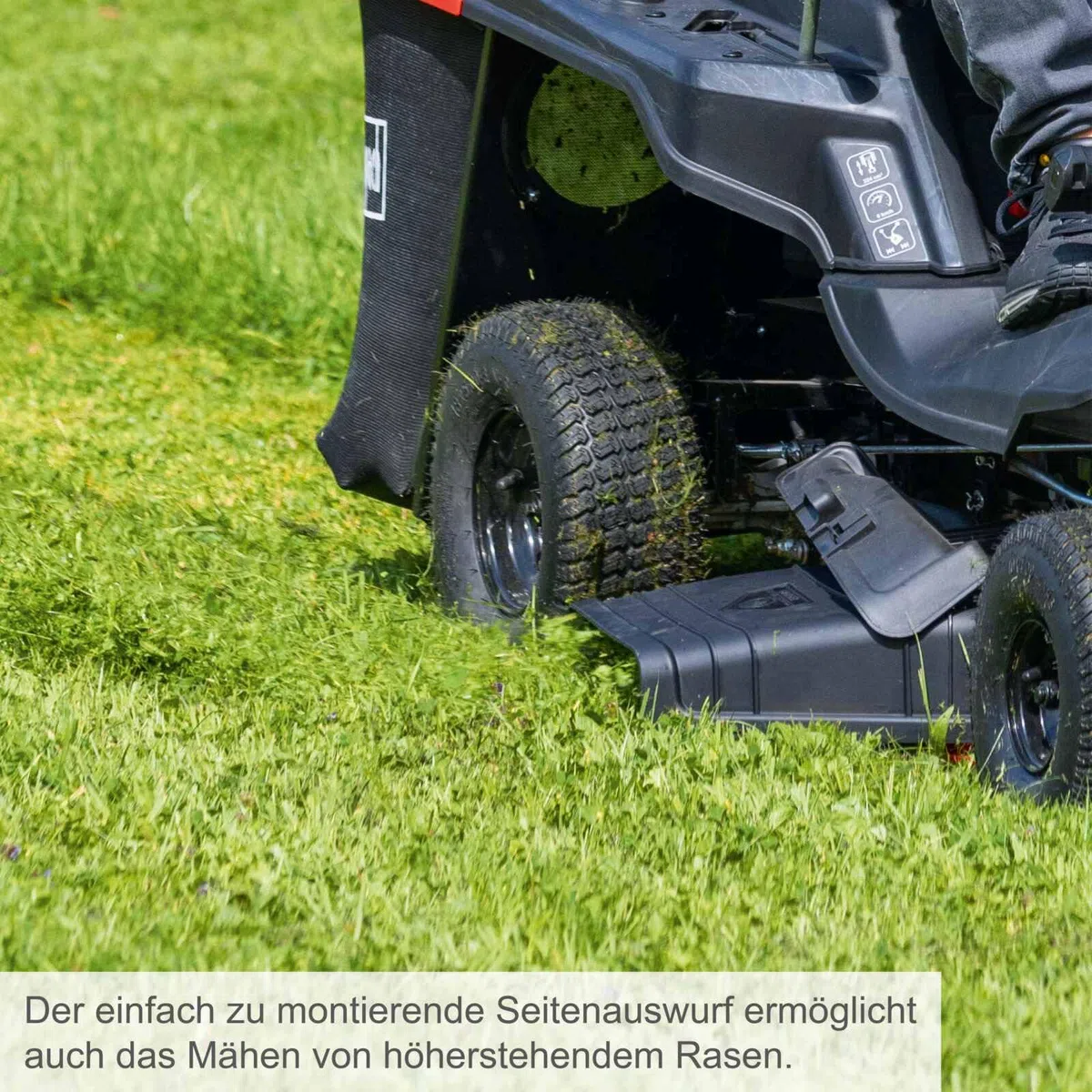 Scheppach Benzin Aufsitzmäher MR230-61 | 6PS | E-Start | 61cm Schnittbreite | 35-75mm Schnitthöhe | 150L Fangbox | 4xVor- / 1xRückwärtsgang | Rasenmäher Rasentraktor Aufsitzrasenmäher mit Antrieb