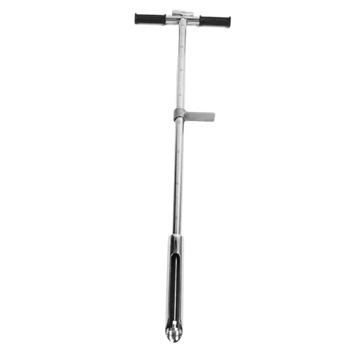 Bodenprobenehmer, 105cm Bodenprobe Sonde Edelstahl Bodensonden-Probenehmer mit Auswerfer-Fußpedal und T-Griff für Rasen Garten Bauernhof