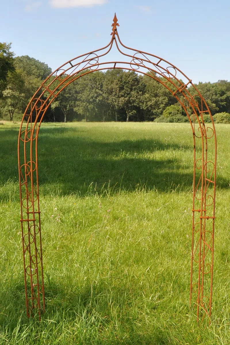 Rosenbogen 10mm Massiveisen! Breite: 160cm Roheisen/Rost aus Metall