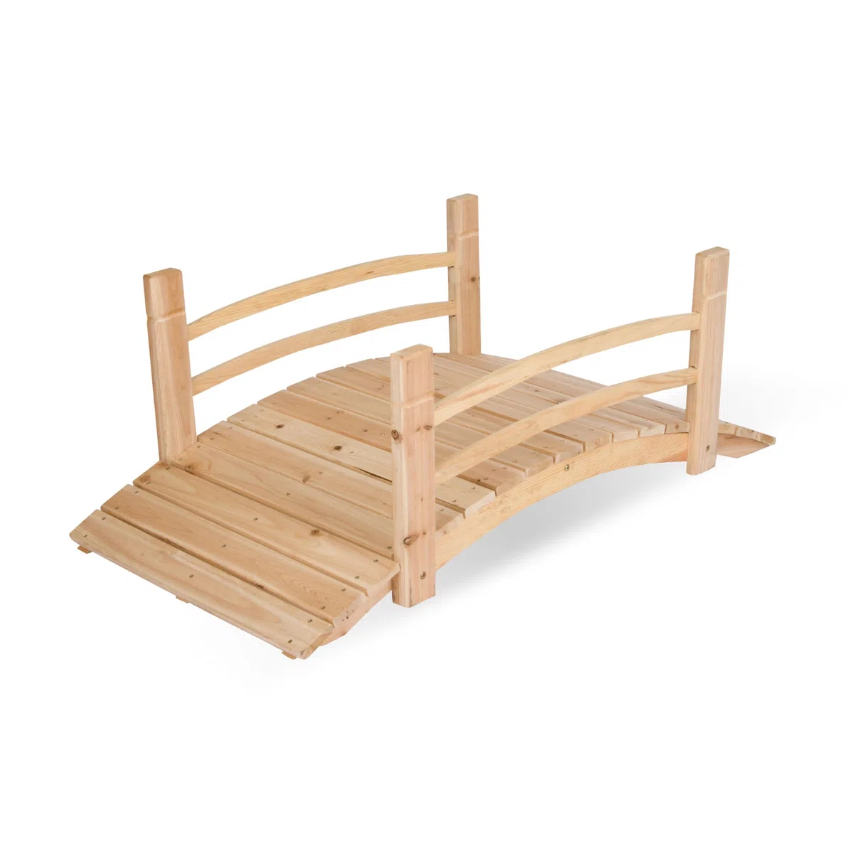Shine Company 4980N Gartenbrücke aus Zedernholz, mit Seitenschienen, 1,2 m, Natur