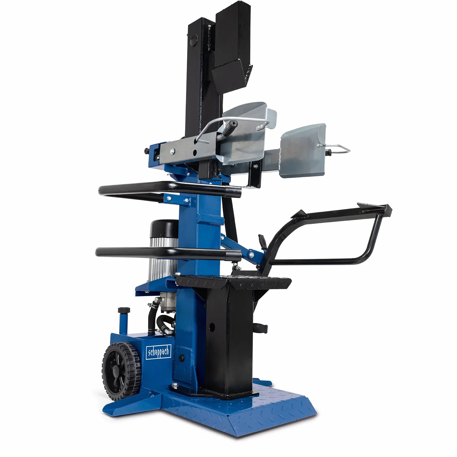 Scheppach Compact 10t Meterholz Holzspalter stehend 230V | 10 Tonnen Spaltkraft | 3500W Leistung | Holzlänge 1070mm / max. Ø 380mm | schwenkbarer Tisch | Hartholz & Weichholz - mit Fahrvorrichtung
