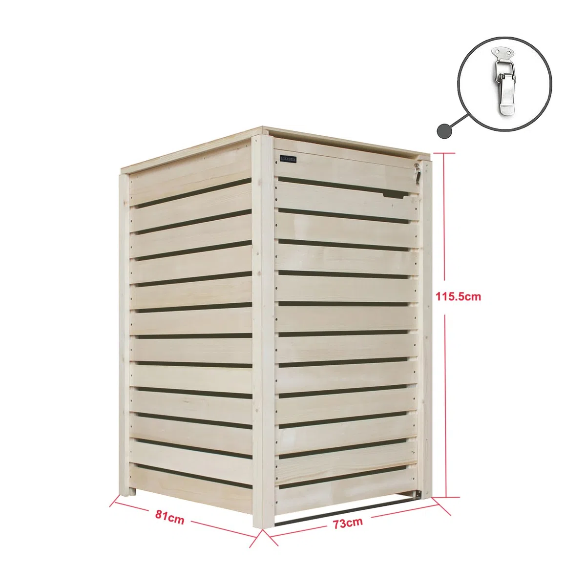 Mülltonnenbox Mülltonnenverkleidung Mülltonnecontainer Holz 120L - 240L Natur mit Rückwand Modell HH (3 Tonnen)