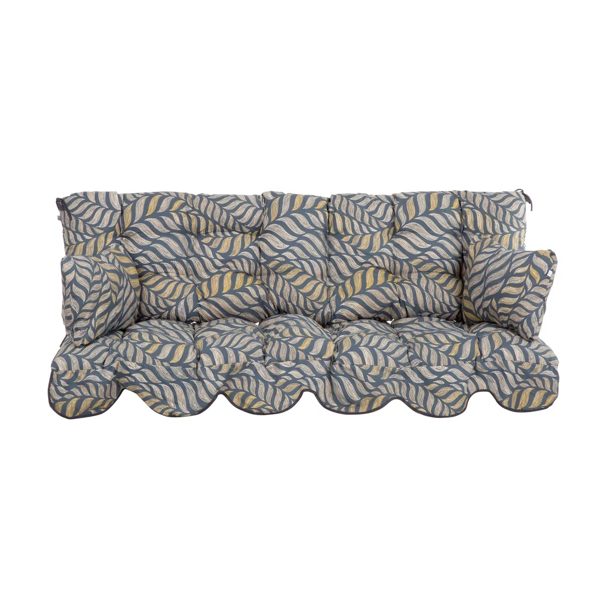 PATIO Hollywoodschaukel Auflage 180x50 cm Minorca Bankauflage mit Rückenlehne 2 Seitenkissen Volant vorne