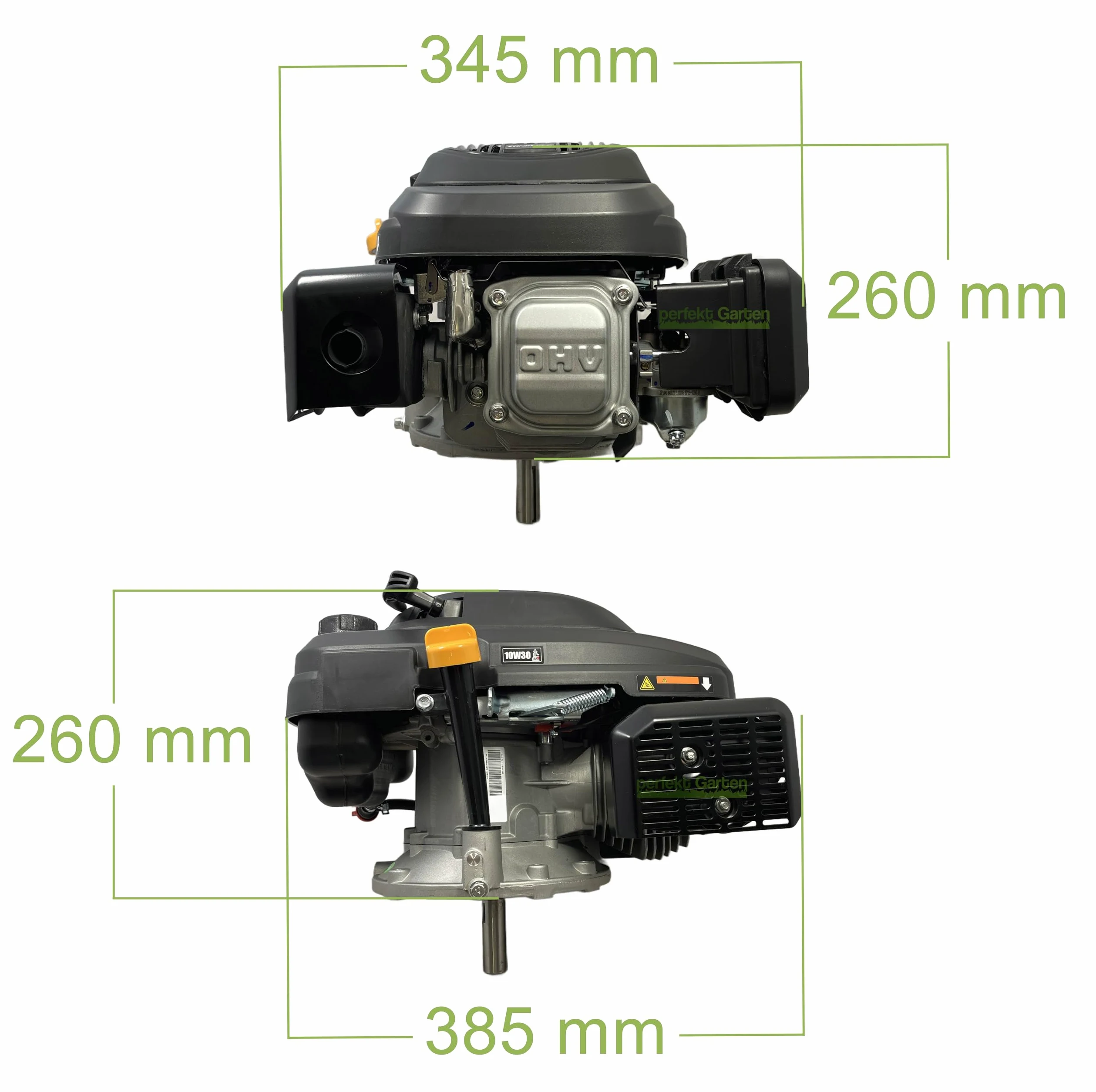 perfektGarten 6,5 PS Zongshen XP200A 196cc Seilzugstarter Rasenmähermotor 22,2 mm / 80 mm + Öl
