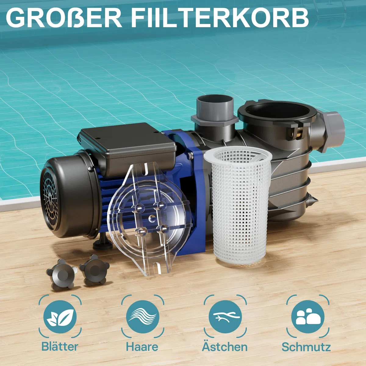 Pool Pumpe 10800 l/h 180 W Schwimmbadpumpe Filterpumpe Umwälzpumpe Pool