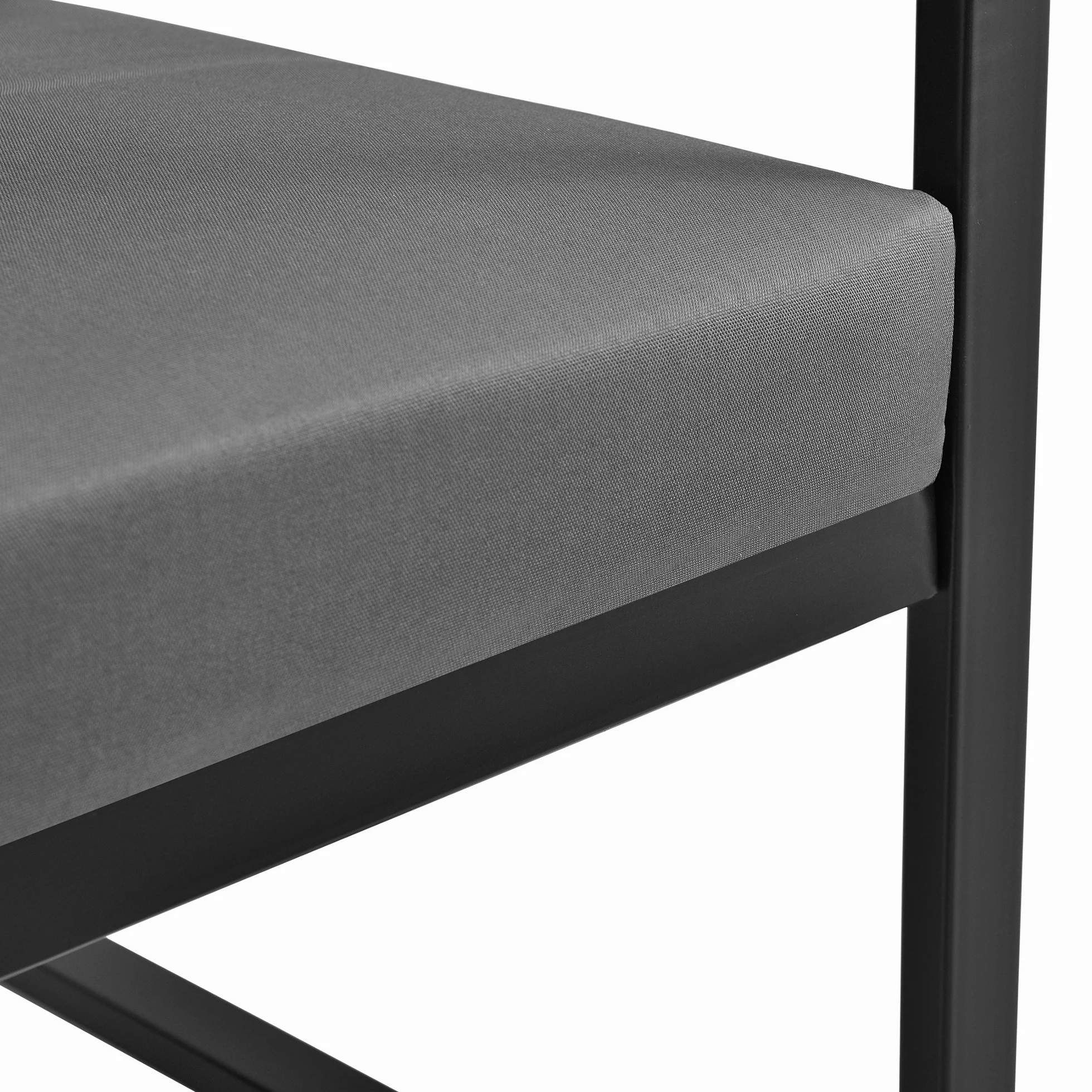casa.pro Gartenbank 'Lerum' 70 x 114 x 60 cm Gartensofa Bank Parkbank Sitzbank Lounge Eisen Schwarz/Dunkelgrau