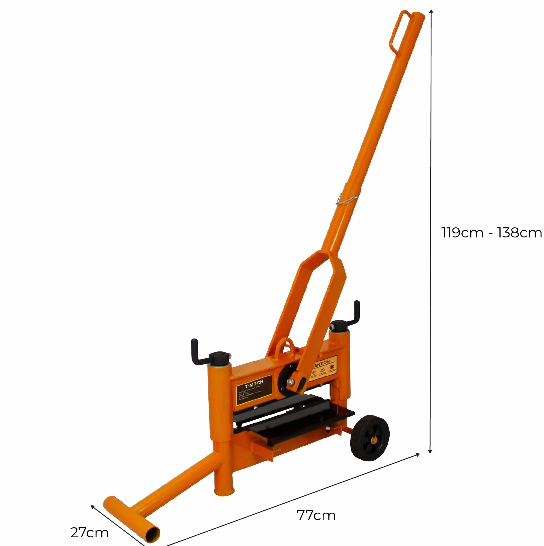 Steintrenner Steinknacker 330mm Schnittlänge Pflasterknacker Steinspalter Plattenschneider 2 x Rotierende Klingen mit 4 Schneidkanten Verstellbare Schnitthöhe 10mm bis 200mm 2 Räder und Griff