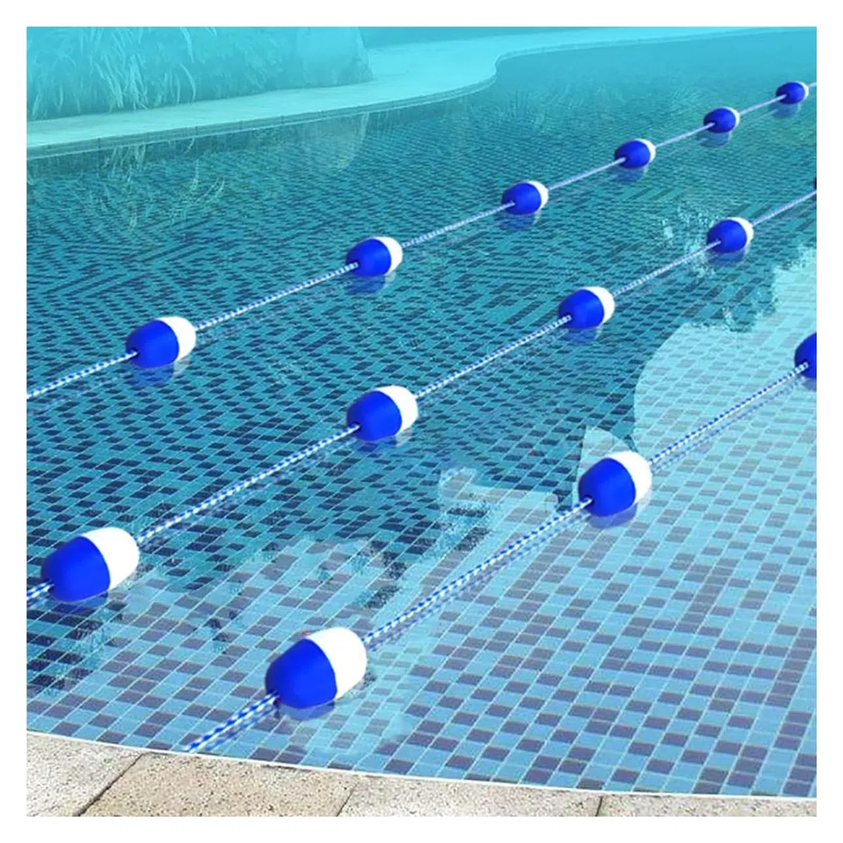 Generisch Sicherheits-Pool-Trennseil-Schwimmer - Strapazierfähige schwimmende Nylon-Leine für Schwimmbäder, Wasserabscheider mit hohem Auftrieb (Größe: 10 m) - Erhöhte Poolsicherheit