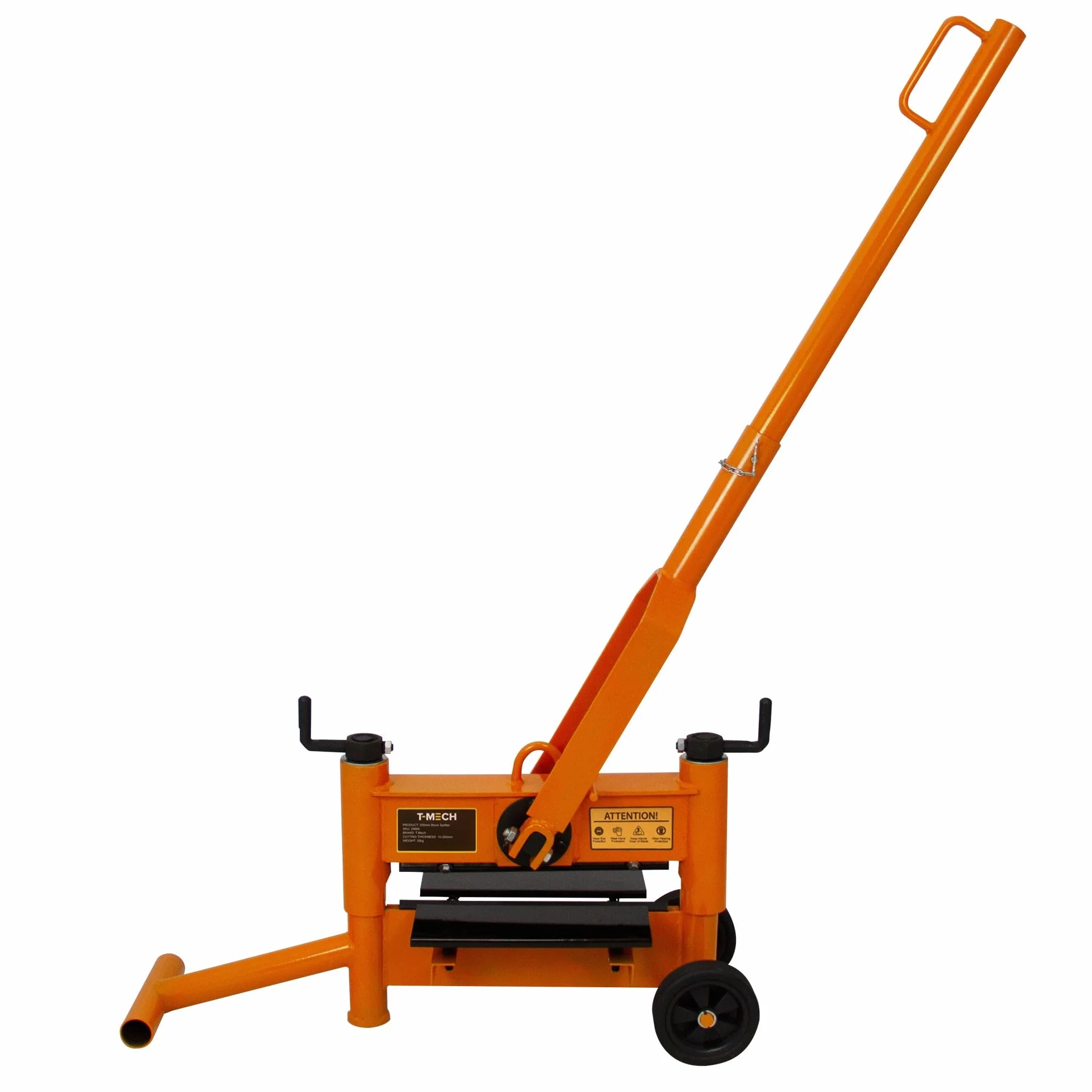 Steintrenner Steinknacker 330mm Schnittlänge Pflasterknacker Steinspalter Plattenschneider 2 x Rotierende Klingen mit 4 Schneidkanten Verstellbare Schnitthöhe 10mm bis 200mm 2 Räder und Griff