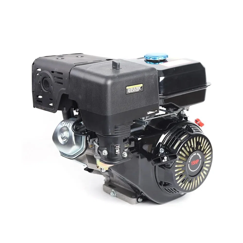 4 Takt Benzinmotor mit 15 PS, Go Kart, 420 cc Benzinmotor, Ersatzmotor für Gokart mit 4 Takten, 4 Takt OHV Benzinmotor für den Garten 9,7 KW/3600 U/min (schwarz)